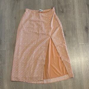 Abercrombie & Fitch Orange Midi Wrap Skirt with Slit for Casual Wear